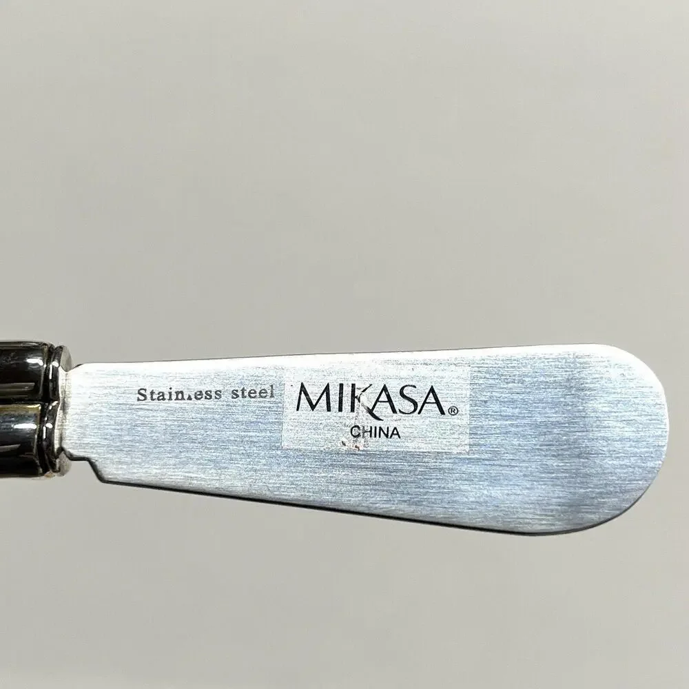 Christmas Mikasa Santa & Snowman Butter Spreader Stainless Steel Set of 2